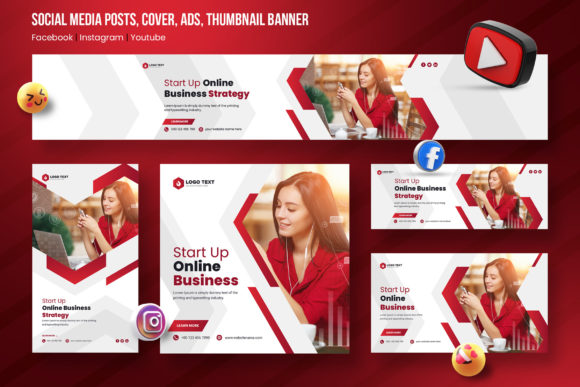 5 Social Media Post Cover Banner Package: Elevate Your Brand Consistency