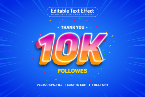 Elevating Social Media Milestones with 10k Follower Editable 3D Text Effects