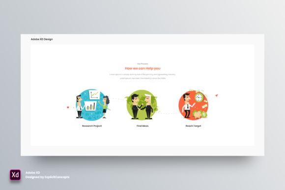 Mastering Visual Storytelling with Process Section Adobe XD Mockups