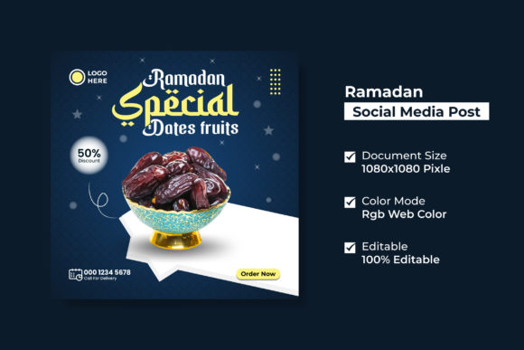 Maximize Engagement with a Professional Ramadan Food Social Media Post Template