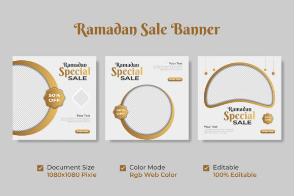 Maximize Your Ramadan Campaigns with a Professional Set of Ramadan Sale Banner Social Media Templates